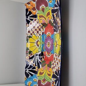Colorful Talevera Mexican Floral Ceramic Platter
